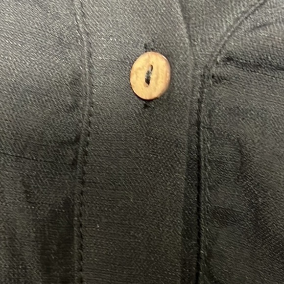 Polagram,Black Cotton-Blend, Cream Floral Embellishment,POCKETS ,EUC Dress,Large - Picture 10 of 16